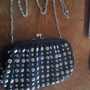 Clutch/crossbody studded on both sides